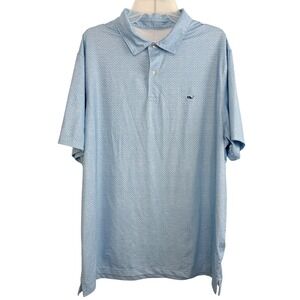 Vineyard Vines‎ Performance Polo XL Blue Whale Print Preppy Golf Shirt